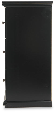 Maribel Black Full Panel Bed, Dresser and Nightstand - Ornate Home