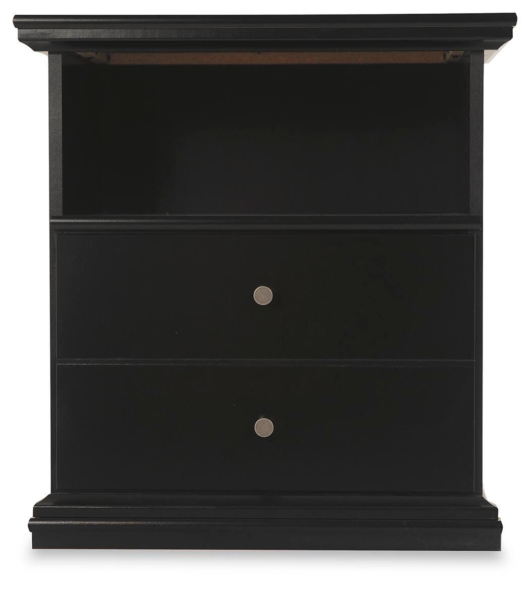 Maribel Black Full Panel Bed, Dresser and Nightstand - Ornate Home