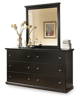 Maribel Black King/Cal King Panel Headboard, Dresser, Mirror and 2 Nightstands - Ornate Home