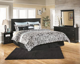 Maribel Black King/Cal King Panel Headboard, Dresser, Mirror and 2 Nightstands - Ornate Home