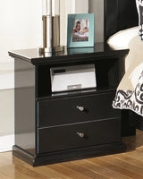 Maribel Black King/Cal King Panel Headboard, Dresser, Mirror and 2 Nightstands - Ornate Home
