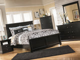 Maribel Black Queen Panel Bed, Chest and Nightstand - Ornate Home