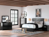 Maribel Black Queen Panel Bed, Chest and 2 Nightstands (Online Special Price) - Ornate Home