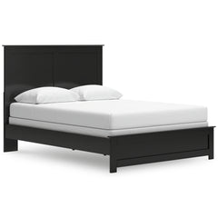 Maribel Black Queen Panel Bed, Chest and Nightstand - Ornate Home
