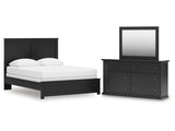 Maribel Black Queen Panel Bed, Dresser and Mirror - Ornate Home