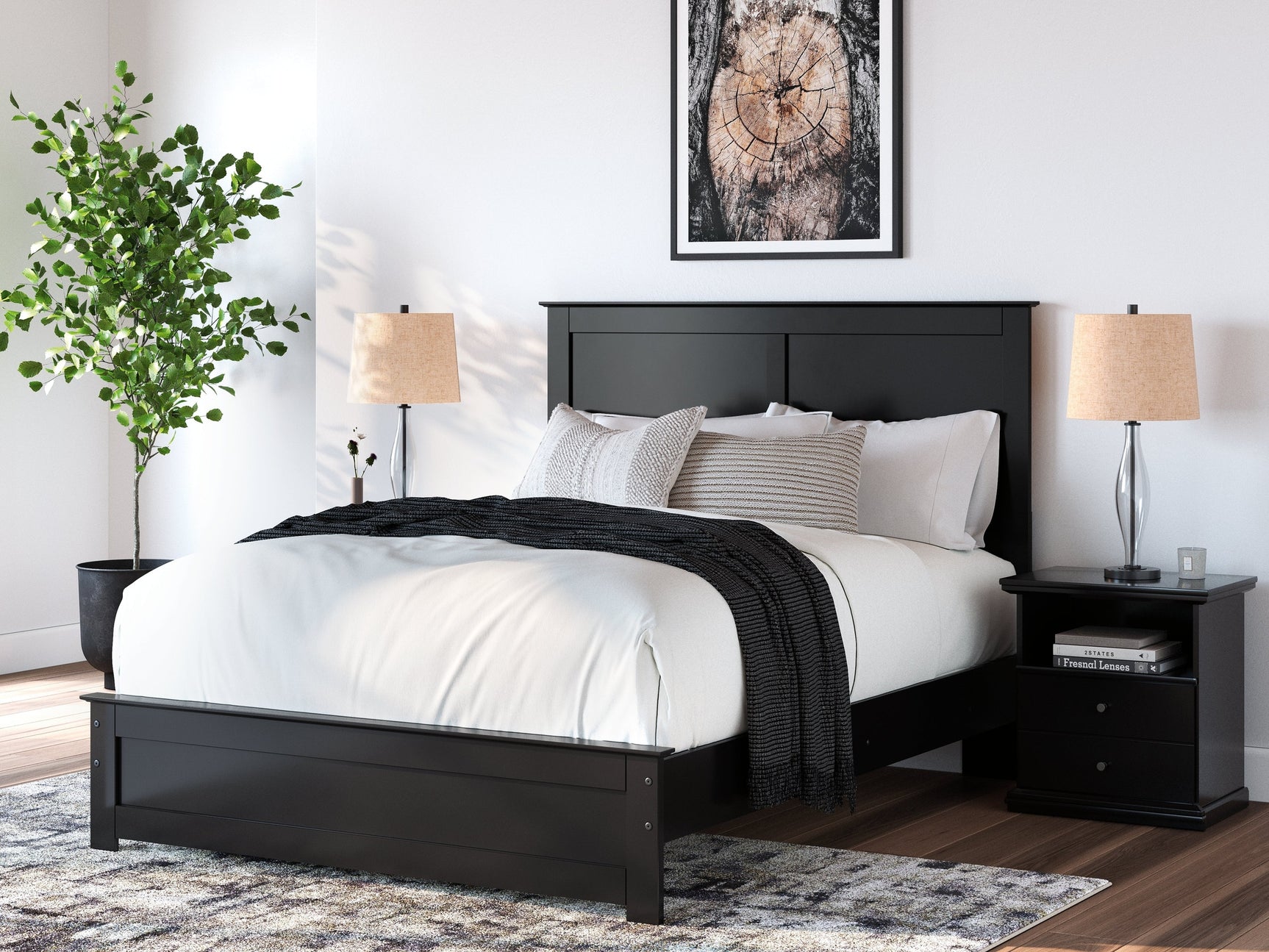 Maribel Black Queen Panel Bed - Ornate Home
