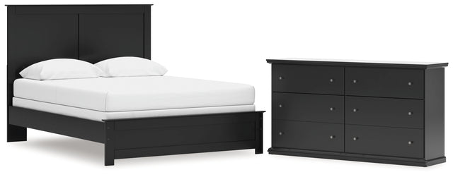 Maribel Black Queen Panel Bed and Dresser (Online Special Price) - Ornate Home