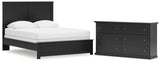 Maribel Black Queen Panel Bed and Dresser - Ornate Home
