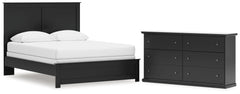 Maribel Black Queen Panel Bed and Dresser - Ornate Home