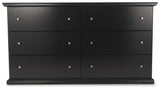 Maribel Black Queen Panel Bed and Dresser - Ornate Home