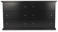 Maribel Black Queen Panel Bed and Dresser - Ornate Home