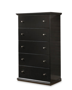 Maribel Black Twin Panel Bed, Chest and Nightstand - Ornate Home