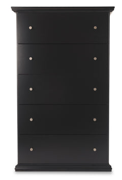 Maribel Black Twin Panel Bed, Chest and Nightstand - Ornate Home
