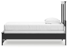Maribel Black Twin Panel Bed, Dresser, Mirror and Nightstand - Ornate Home
