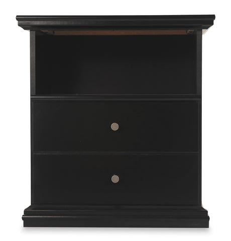 Maribel Black Twin Panel Bed, Dresser, Mirror and Nightstand - Ornate Home