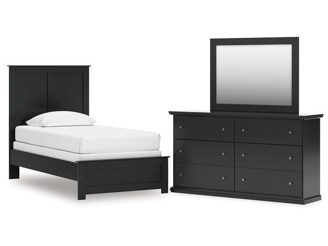 Maribel Black Twin Panel Bed, Dresser and Mirror (Online Special Price) - Ornate Home