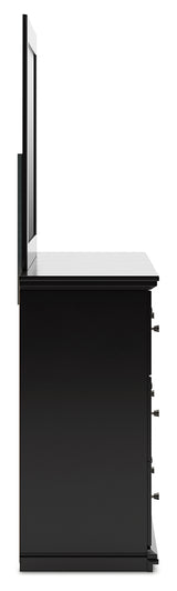 Maribel Black Twin Panel Bed, Dresser and Mirror (Online Special Price) - Ornate Home