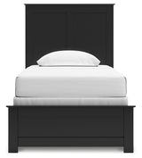 Maribel Black Twin Panel Bed, Chest and Nightstand - Ornate Home