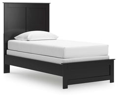 Maribel Black Twin Panel Bed and Nightstand - Ornate Home