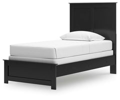 Maribel Black Twin Panel Bed and Nightstand - Ornate Home