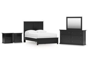Maribel Full Panel Bed with Dresser, Mirror and 2 Nightstands - Ornate Home