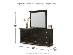Maribel King/California King Panel Headboard, Dresser and Mirror - Ornate Home