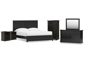 Maribel King Panel Bed, Dresser, Mirror, Chest, and 2 Nightstands (Online Special Price) - Ornate Home