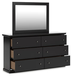 Maribel King Panel Bed, Dresser, Mirror, Chest, and 2 Nightstands - Ornate Home