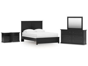 Maribel Queen Panel Bed with Dresser, Mirror and 2 Nightstands (Online Special Price) - Ornate Home