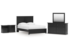 Maribel Queen Panel Bed with Dresser, Mirror and 2 Nightstands - Ornate Home
