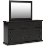 Maribel Black Twin Panel Bed, Dresser, Mirror, Chest and Nightstand - Ornate Home