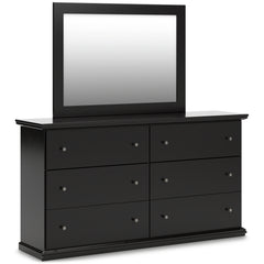 Maribel Black Twin Panel Bed, Dresser, Mirror, Chest and Nightstand - Ornate Home
