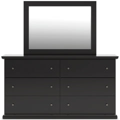 Maribel Black Twin Panel Bed, Dresser, Mirror, Chest and Nightstand - Ornate Home