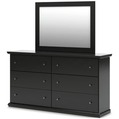 Maribel Black Twin Panel Bed, Dresser, Mirror, Chest and Nightstand - Ornate Home