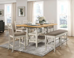 Maribelle Gray/Khaki Counter Height Bench - Ornate Home