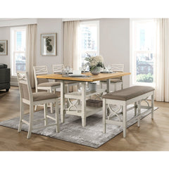 Maribelle Gray/Khaki Counter Height Bench - Ornate Home