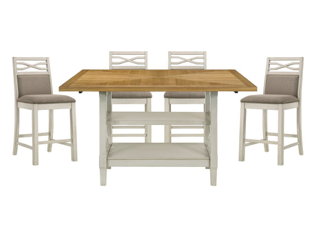 Maribelle Light Oak / Gray 5-piece Dinig Table Set - Ornate Home