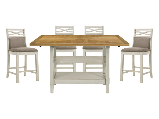 Maribelle Light Oak / Gray 5-piece Dinig Table Set - Ornate Home