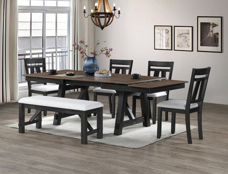 Maribelle Wheat/Charcoal Extendable Dining Table - Ornate Home
