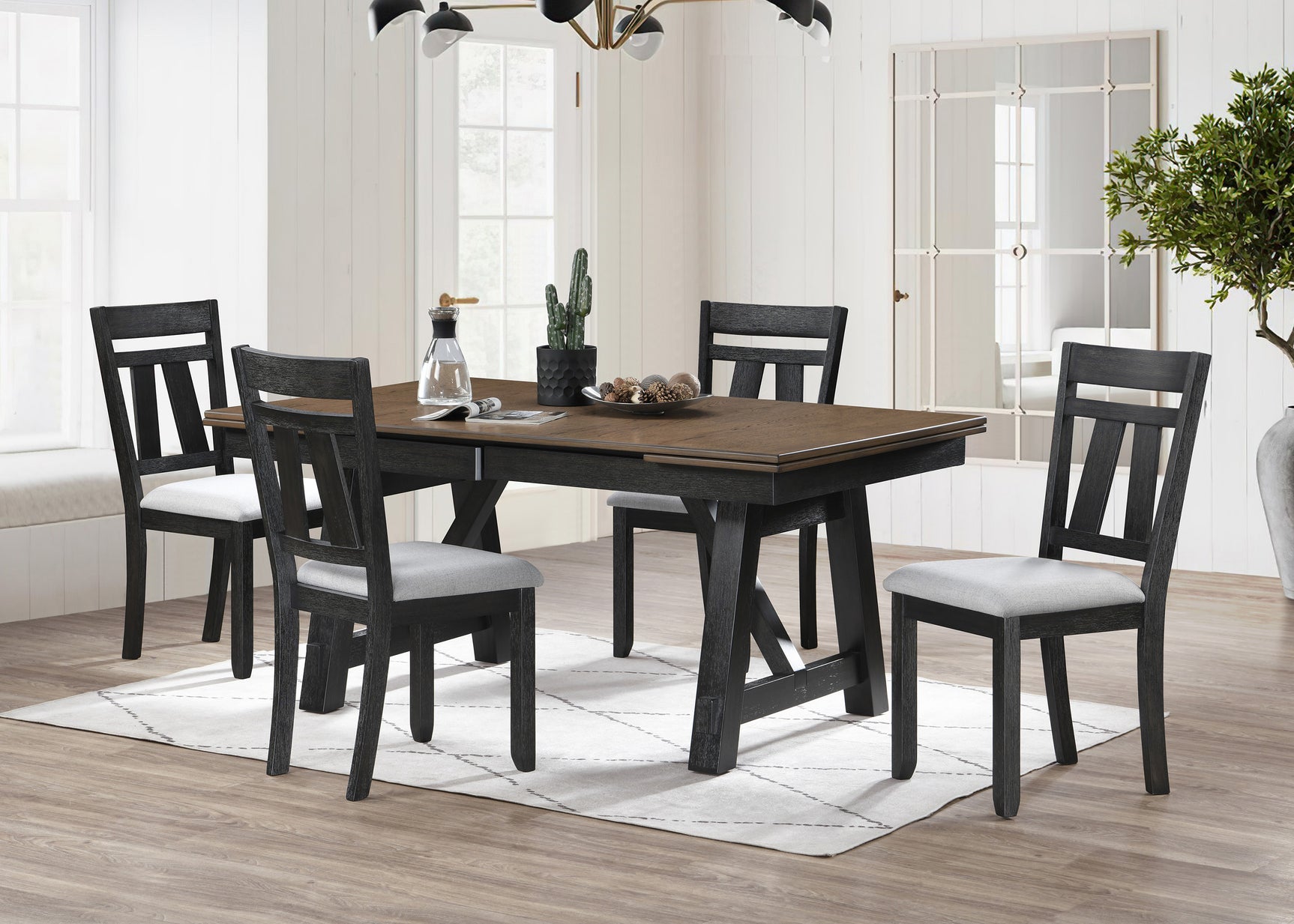 Maribelle Wheat/Charcoal Dining Set - Ornate Home