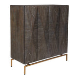 Marico Brass/Woodtone 2 Door Mindi Cabinet - Ornate Home