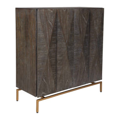 Marico Brass/Woodtone 2 Door Mindi Cabinet - Ornate Home