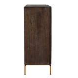 Marico Brass/Woodtone 2 Door Mindi Cabinet - Ornate Home