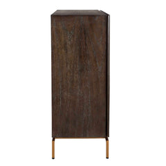 Marico Brass/Woodtone 2 Door Mindi Cabinet - Ornate Home