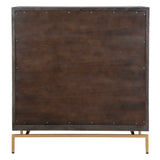 Marico Brass/Woodtone 2 Door Mindi Cabinet - Ornate Home
