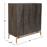 Marico Brass/Woodtone 2 Door Mindi Cabinet - Ornate Home