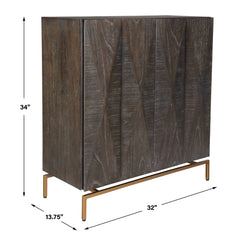 Marico Brass/Woodtone 2 Door Mindi Cabinet - Ornate Home
