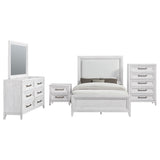 Marielle Distressed White 5-piece Eastern King Bedroom Set - Ornate Home