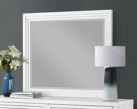 Marielle Distressed White Dresser Mirror - Ornate Home
