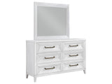 Marielle Distressed White Dresser and Mirror - Ornate Home